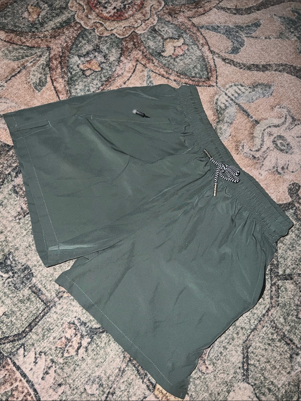 Men's Elastic Waist Stretch Shorts - Olive Green